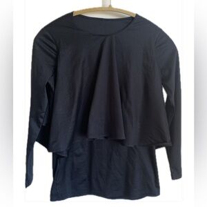 COS Longsleeve Peplum Pullover Top Black Small